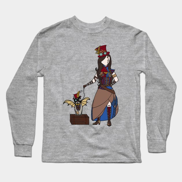 Steampunk Woman of Wonder Long Sleeve T-Shirt by MellyLunaDesigns